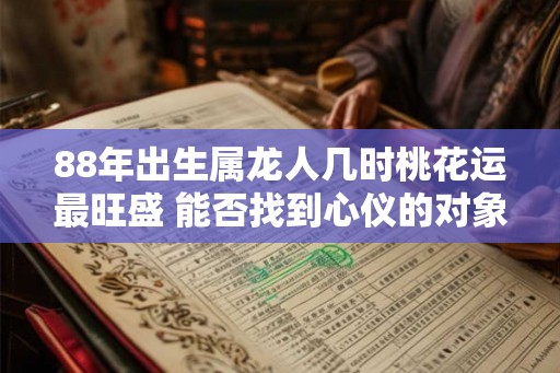 88年出生属龙人几时桃花运最旺盛 能否找到心仪的对象