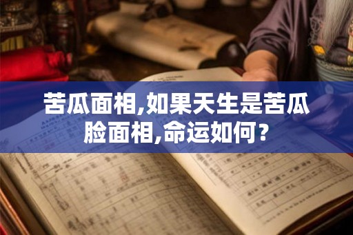 苦瓜面相,如果天生是苦瓜脸面相,命运如何？