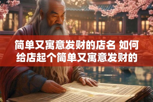 简单又寓意发财的店名 如何给店起个简单又寓意发财的名字 简单又寓意发财的店名 如何给店起个简单又寓意发财的名字
