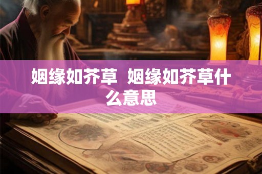 姻缘如芥草  姻缘如芥草什么意思