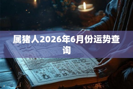 属猪人2026年6月份运势查询 属猪人2026年6月份运势查询