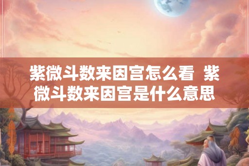 紫微斗数来因宫怎么看  紫微斗数来因宫是什么意思