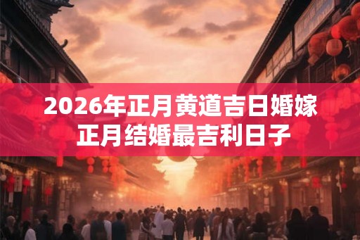 2026年正月黄道吉日婚嫁 正月结婚最吉利日子 2026年正月黄道吉日婚嫁 正月结婚最吉利日子