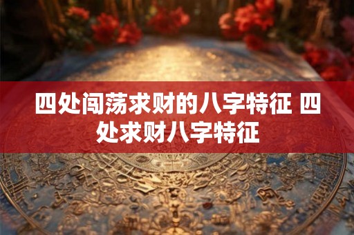 四处闯荡求财的八字特征 四处求财八字特征