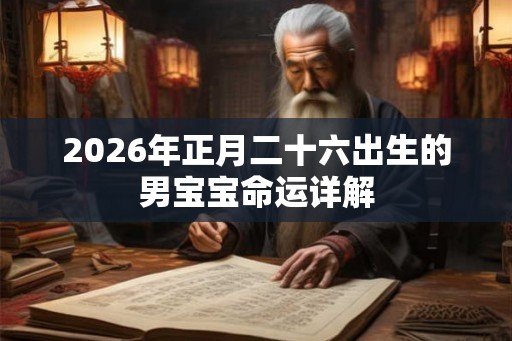 2026年正月二十六出生的男宝宝命运详解