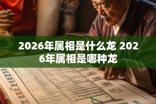 2026年属相是什么龙 2026年属相是哪种龙