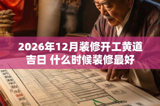 2026年12月装修开工黄道吉日 什么时候装修最好