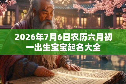 2026年7月6日农历六月初一出生宝宝起名大全