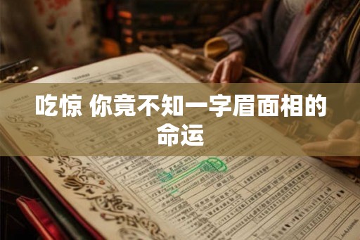 吃惊 你竟不知一字眉面相的命运 吃惊 你竟不知一字眉面相的命运