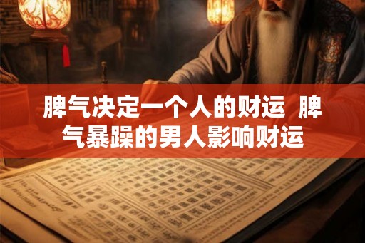 脾气决定一个人的财运  脾气暴躁的男人影响财运