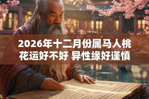 2026年十二月份属马人桃花运好不好 异性缘好谨慎选择