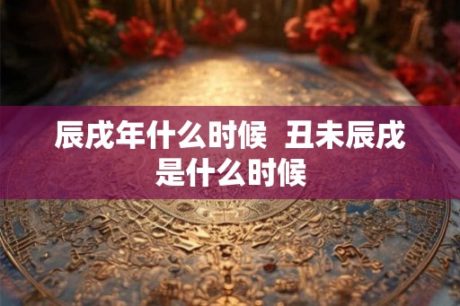 辰戌年什么时候  丑未辰戌是什么时候