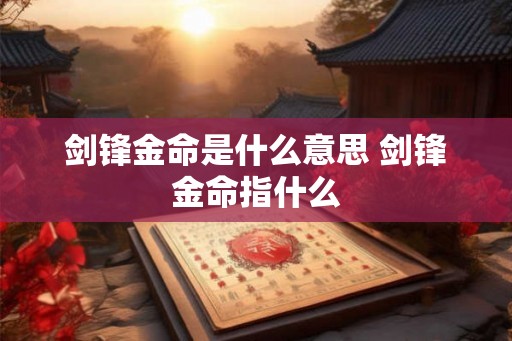 剑锋金命是什么意思 剑锋金命指什么