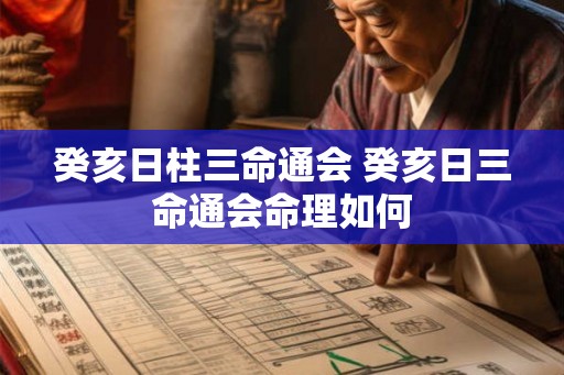 癸亥日柱三命通会 癸亥日三命通会命理如何