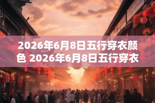 2026年6月8日五行穿衣颜色 2026年6月8日五行穿衣色彩