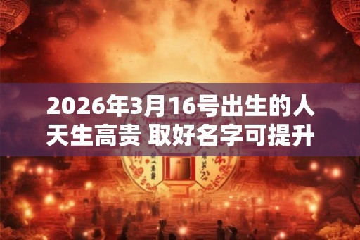 2026年3月16号出生的人天生高贵 取好名字可提升命局