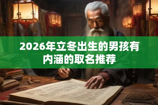2026年立冬出生的男孩有内涵的取名推荐