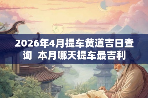 2026年4月提车黄道吉日查询 本月哪天提车最吉利 2026年4月提车黄道吉日查询 本月哪天提车最吉利