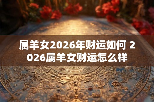 属羊女2026年财运如何 2026属羊女财运怎么样