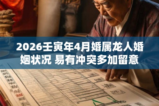 2026壬寅年4月婚属龙人婚姻状况 易有冲突多加留意