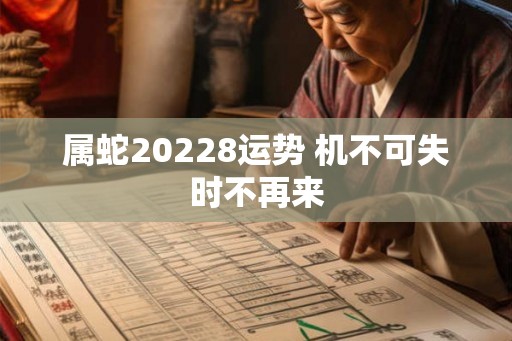 属蛇20228运势 机不可失时不再来