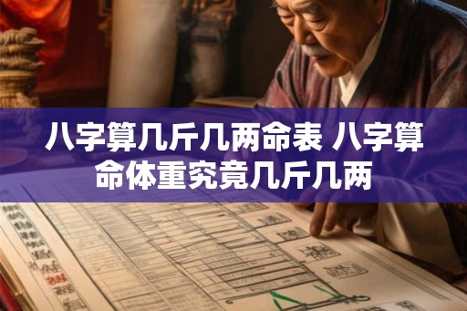 八字算几斤几两命表 八字算命体重究竟几斤几两