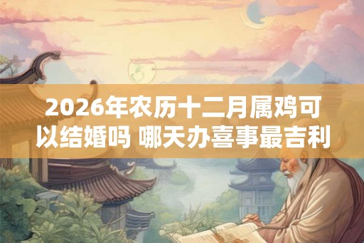 2026年农历十二月属鸡可以结婚吗 哪天办喜事最吉利 2026年农历十二月属鸡可以结婚吗 哪天办喜事最吉利