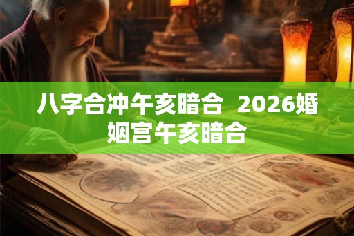 八字合冲午亥暗合  2026婚姻宫午亥暗合