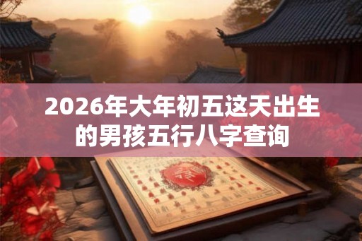 2026年大年初五这天出生的男孩五行八字查询 2026年大年初五这天出生的男孩五行八字查询
