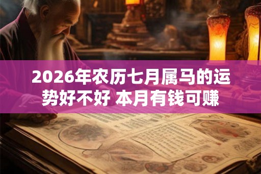 2026年农历七月属马的运势好不好 本月有钱可赚 2026年农历七月属马的运势好不好 本月有钱可赚