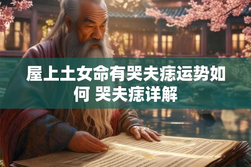 屋上土女命有哭夫痣运势如何 哭夫痣详解