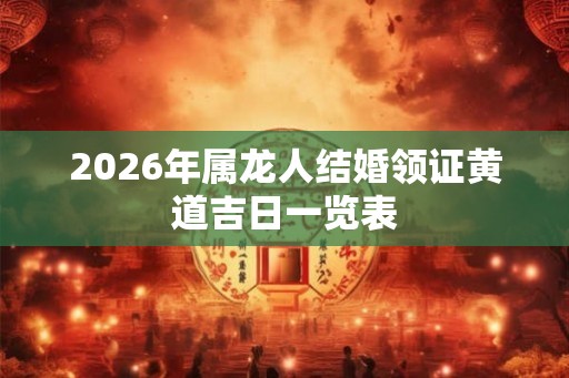 2026年属龙人结婚领证黄道吉日一览表