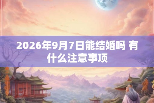 2026年9月7日能结婚吗 有什么注意事项