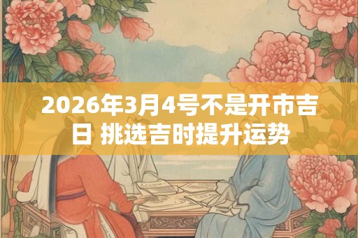 2026年3月4号不是开市吉日 挑选吉时提升运势 2026年3月4号不是开市吉日 挑选吉时提升运势