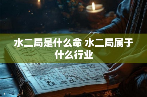 水二局是什么命 水二局属于什么行业