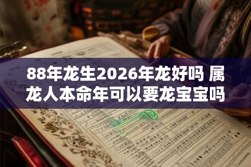 88年龙生2026年龙好吗 属龙人本命年可以要龙宝宝吗