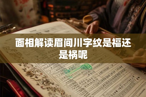 面相解读眉间川字纹是福还是祸呢
