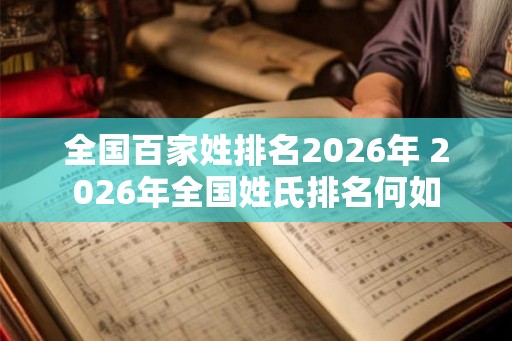 全国百家姓排名2026年 2026年全国姓氏排名何如