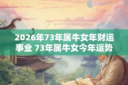 2026年73年属牛女年财运事业 73年属牛女今年运势最新分析