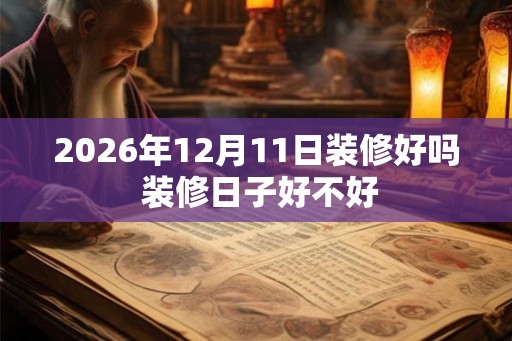2026年12月11日装修好吗 装修日子好不好
