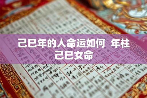 己巳年的人命运如何 年柱己巳女命 己巳年的人命运如何 年柱己巳女命