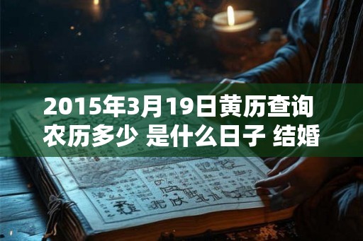 2015年3月19日黄历查询 农历多少 是什么日子 结婚吉时