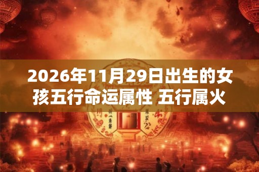 2026年11月29日出生的女孩五行命运属性 五行属火财运好