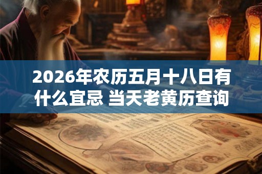 2026年农历五月十八日有什么宜忌 当天老黄历查询