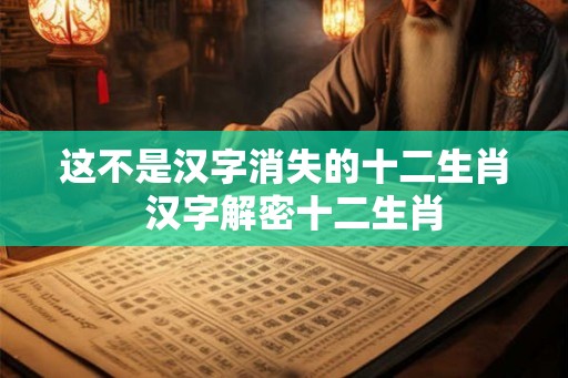 这不是汉字消失的十二生肖  汉字解密十二生肖