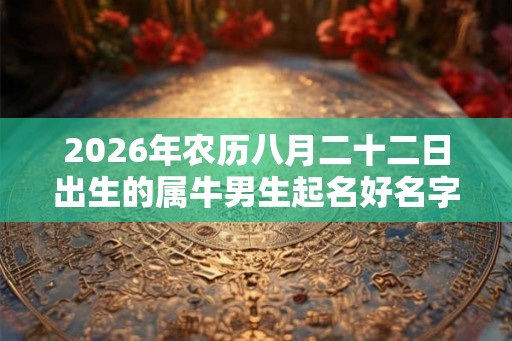 2026年农历八月二十二日出生的属牛男生起名好名字推荐