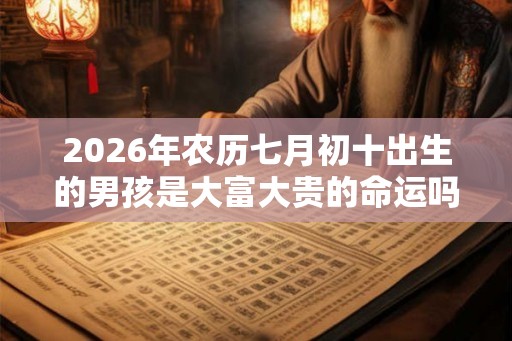 2026年农历七月初十出生的男孩是大富大贵的命运吗