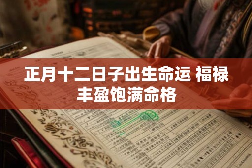 正月十二日子出生命运 福禄丰盈饱满命格