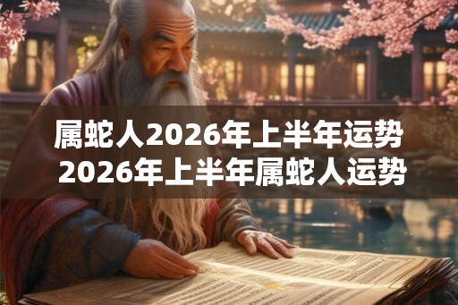 属蛇人2026年上半年运势 2026年上半年属蛇人运势如何