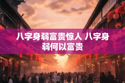 八字身弱富贵惊人 八字身弱何以富贵